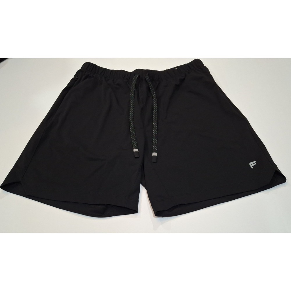 Fabletics Men's Active Non Lined Drawstring 7" Inseam Shorts, Black, Size Large